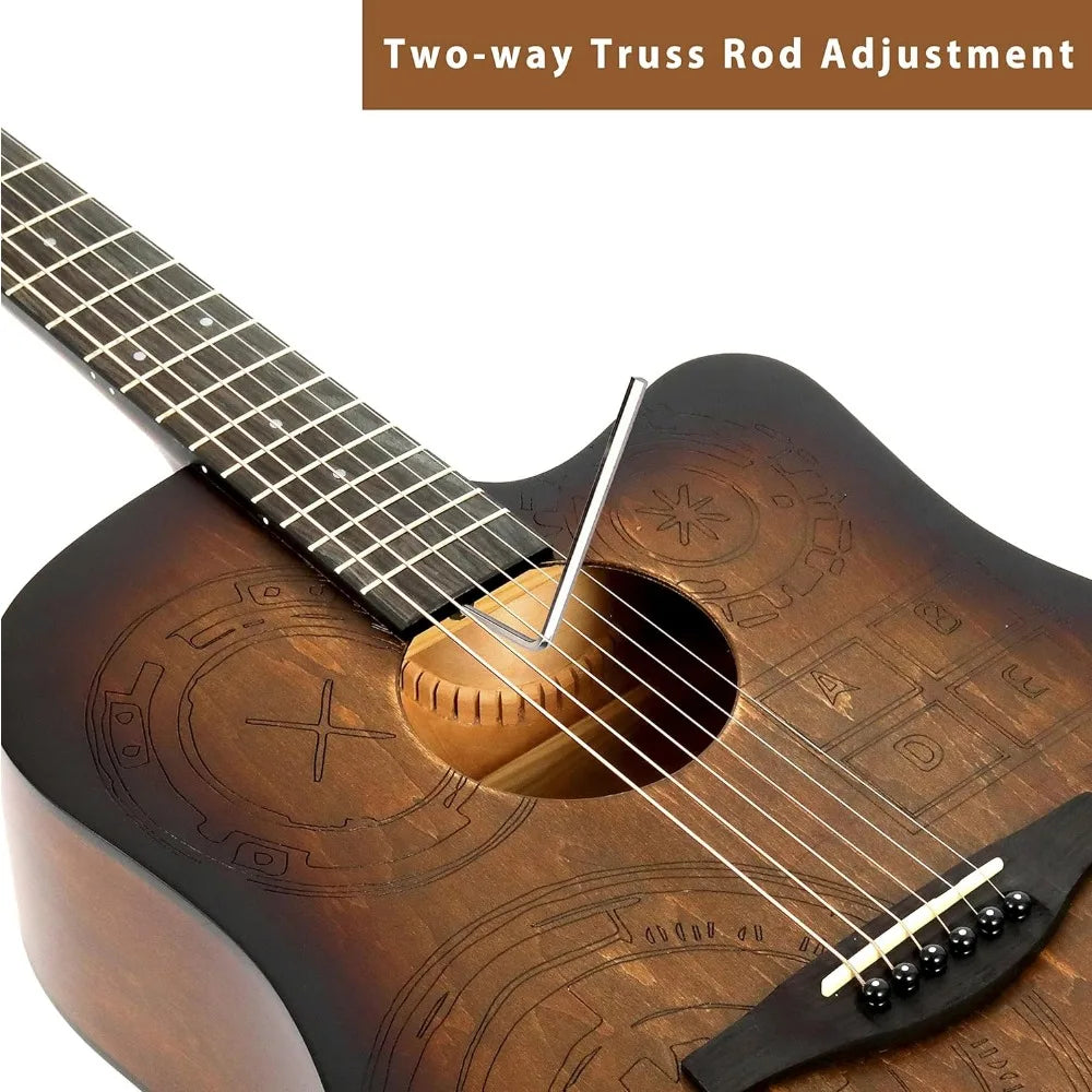 HAND RUBBED Series - Full Size Cutaway Carved Acoustic Acustica Guitar