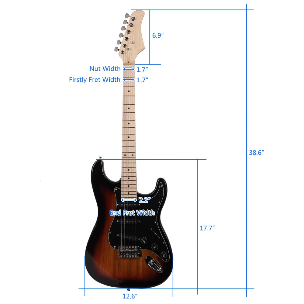 Stylish Electric Guitar with Black Pickguard
