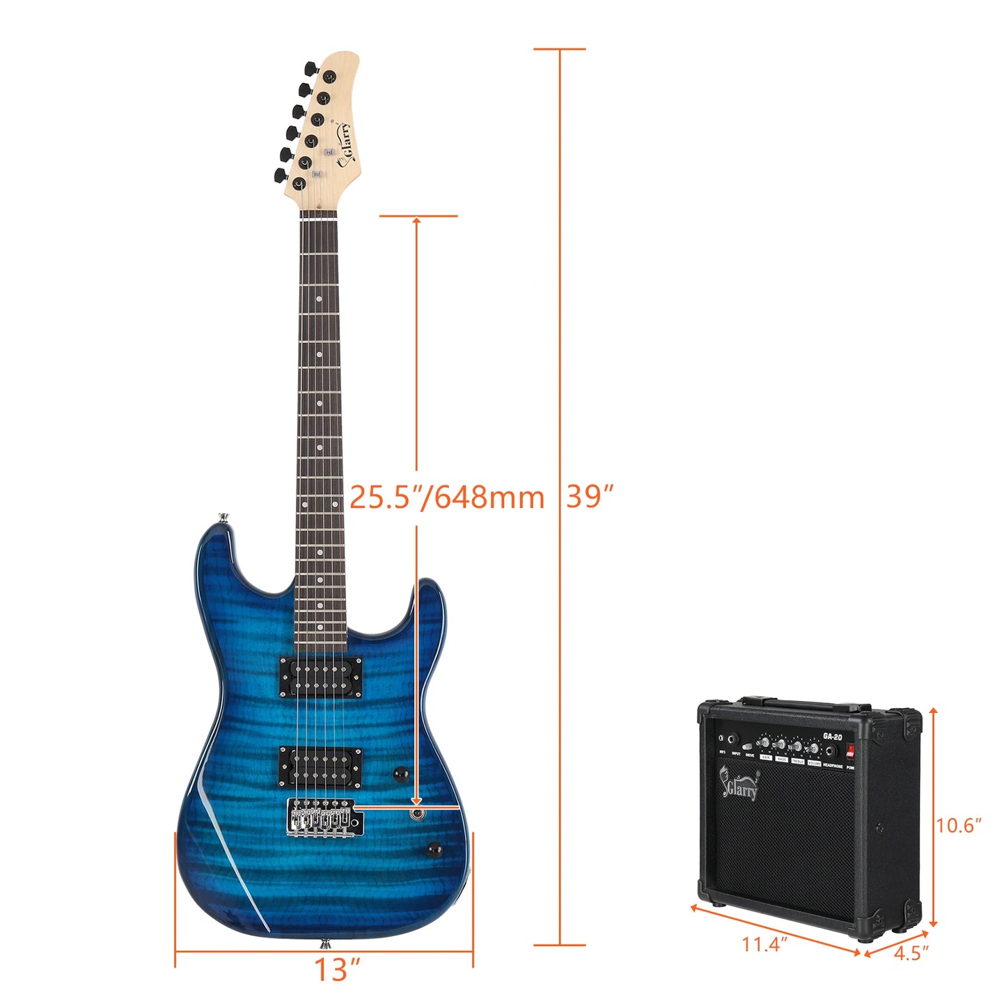 GST Stylish H-H Pickup Tiger Stripe Electric Guitar