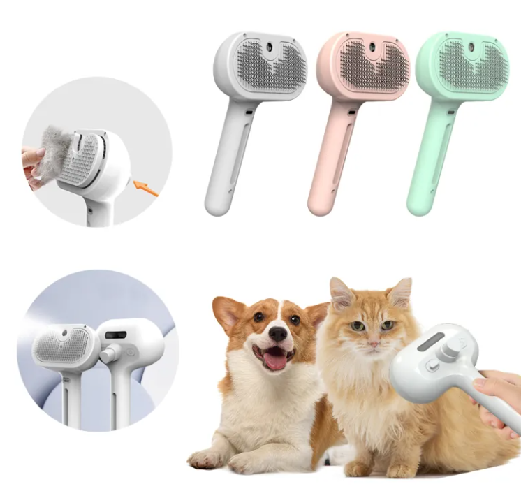 Self-Cleaning Spray Grooming Brush for Dogs & Cats