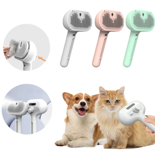 Self-Cleaning Spray Grooming Brush for Dogs & Cats
