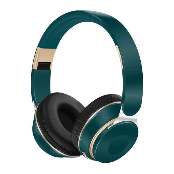 RAT TAIL Bluetooth Headset Chat- Comfortable Over Ear Stereo Wireless Headphones with Mic Soft Earmuffs/Foldable/SD/TF/FM Radio 20H Playtime Great for Music/Tour/Gym/Game/Chat (Deep Green)