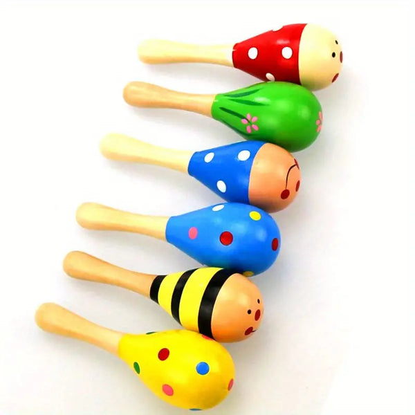 Wooden Sand Hammer Shaker for Toddlers & Early Music Education
