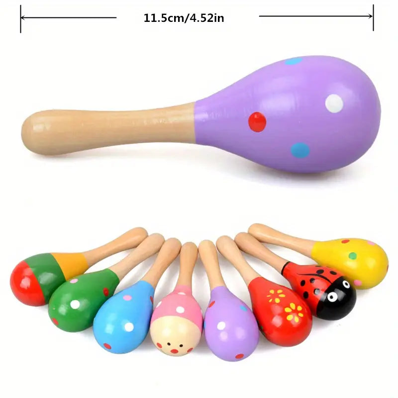 Wooden Sand Hammer Shaker for Toddlers & Early Music Education