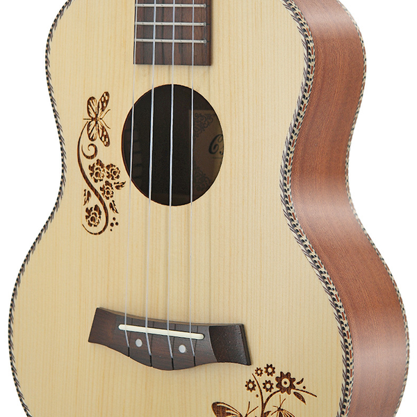 26-Inch Peach Heart Mahogany Ukulele