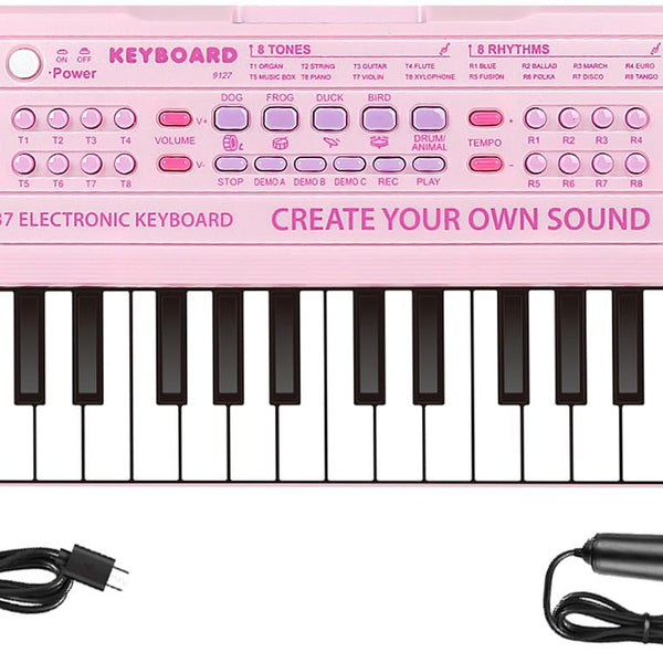 M SANMERSEN Kids Piano Keyboard - 37 Keys Piano Toys for Kids Beginners Electronic Piano with Microphone Educational Musical Toy for 3 4 5 6 Year Old Boy Girls Gift