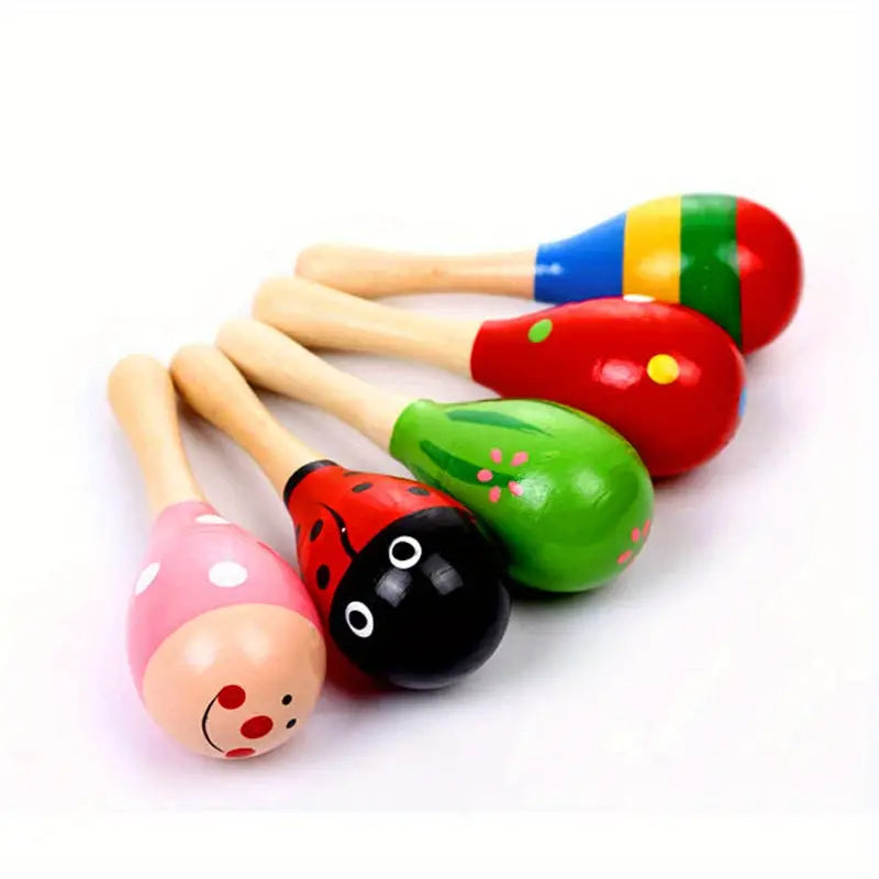 Wooden Sand Hammer Shaker for Toddlers & Early Music Education