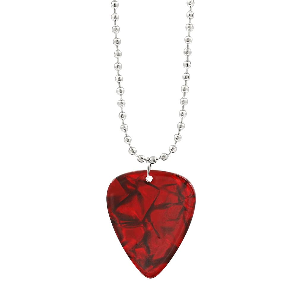 Guitar Pick Pendant Necklace - Rock Music Accessories - Gifts for Women Men and Music Lovers