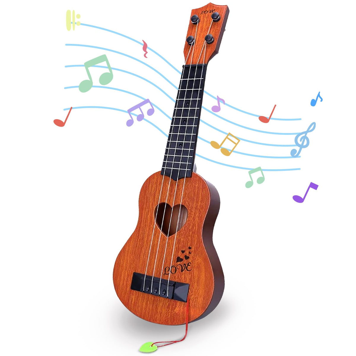Kids Classic Wooden Ukulele Toy with Nylon Strings