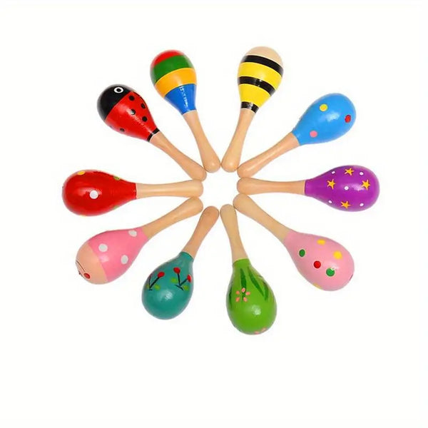 Wooden Sand Hammer Shaker for Toddlers & Early Music Education