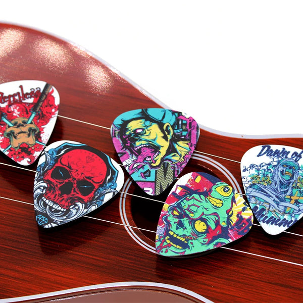 SOACH 10pcs Cartoon Skeleton Guitar Picks 1.0mm for Guitar & Ukulele