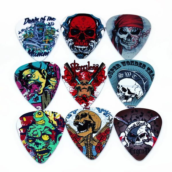SOACH 10pcs Cartoon Skeleton Guitar Picks 1.0mm for Guitar & Ukulele