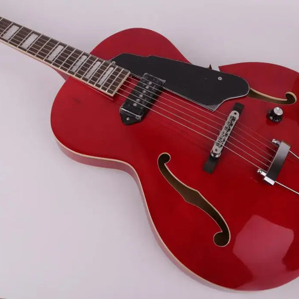 Good Quality Jazz Hollow Body Double F Hole Red Electric Guitar