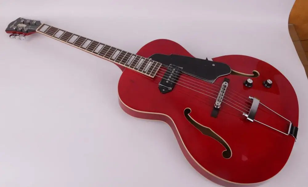 Good Quality Jazz Hollow Body Double F Hole Red Electric Guitar