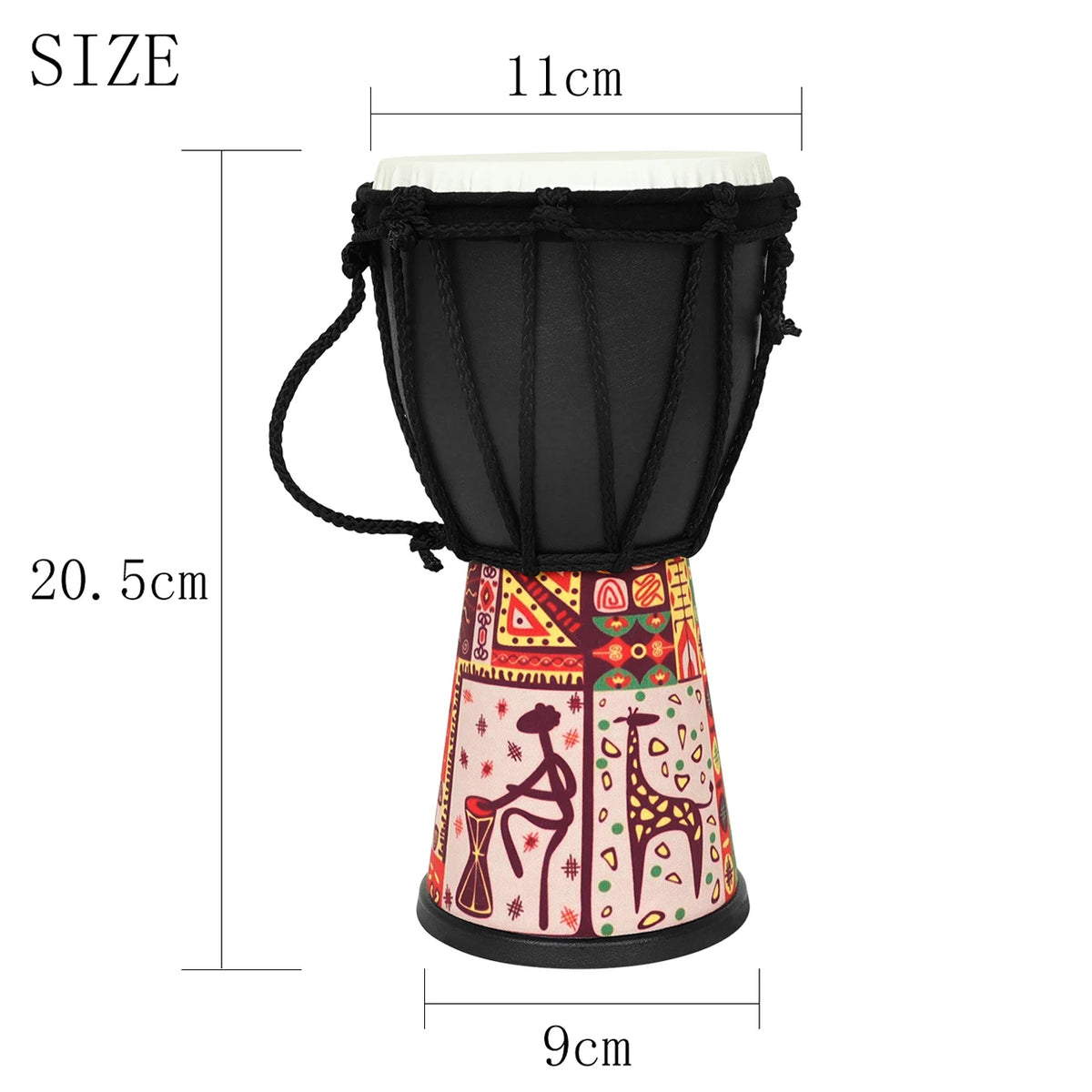 African Drum 4 Inch Handmade Colorful Djembe for Children Percussion Instrument