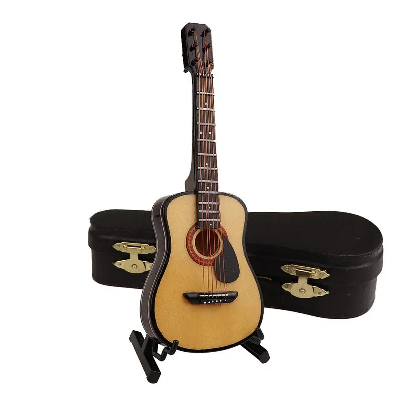 Wooden Mini Classical Guitar Decorative Ornament Miniature Model Gift