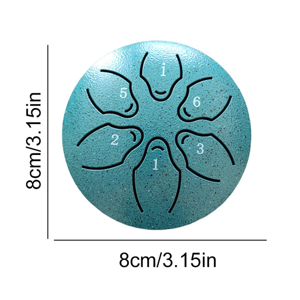 3 Inch 6 Notes Steel Tongue Drum Mini Hand Drum Ethereal Percussion