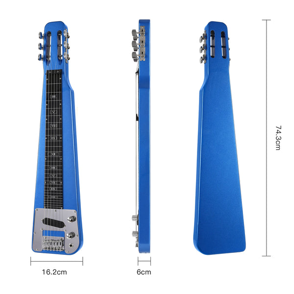 Lap Steel Guitar 6 String Slotted Headstock with Gigbag & Slide Bar