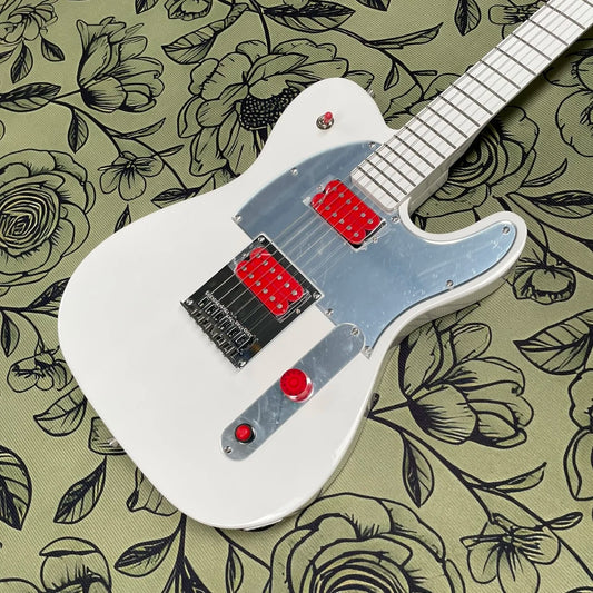 6-string electric guitar, all white maple fingerboard