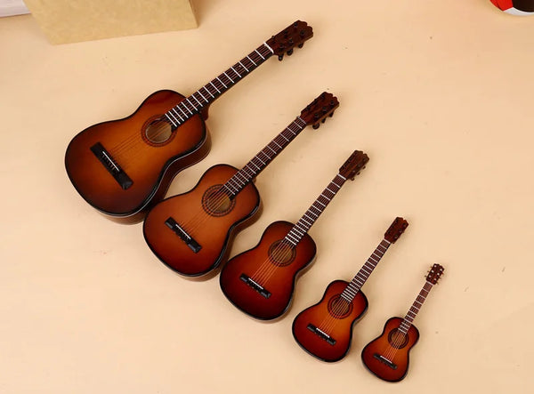 Wooden Mini Classical Guitar Decorative Ornament Miniature Model Gift