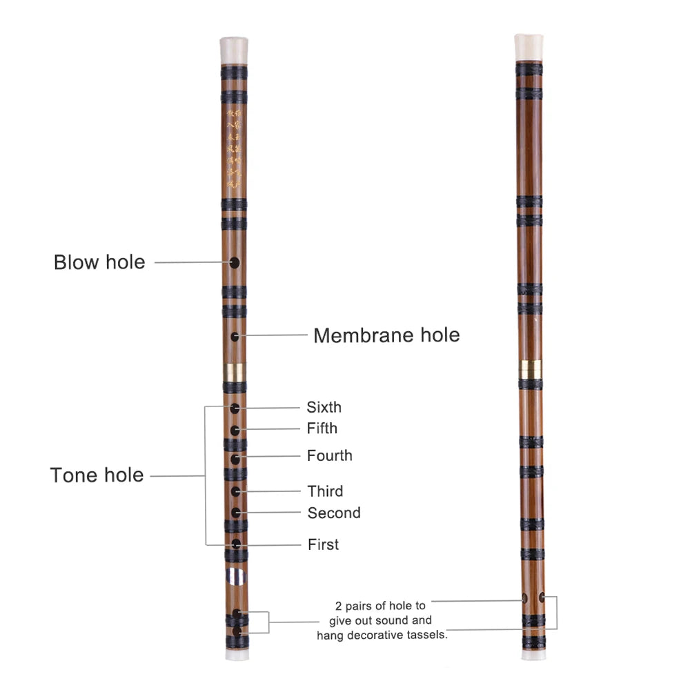 Pluggable Handmade Bamboo Flute Dizi Chinese Woodwind Instrument E Key Beginner