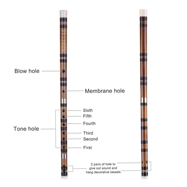 Pluggable Handmade Bamboo Flute Dizi Chinese Woodwind Instrument E Key Beginner
