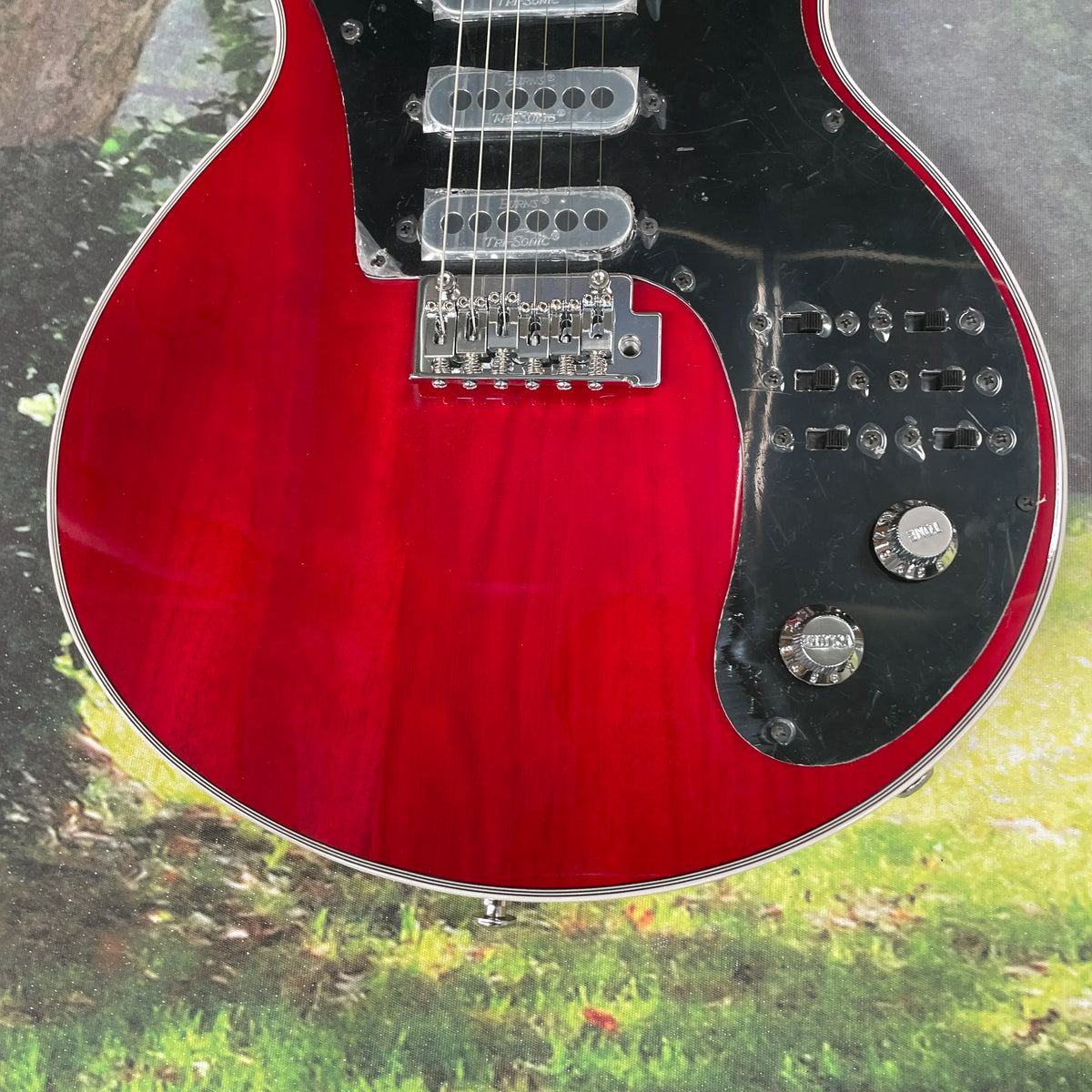 Red electric guitar