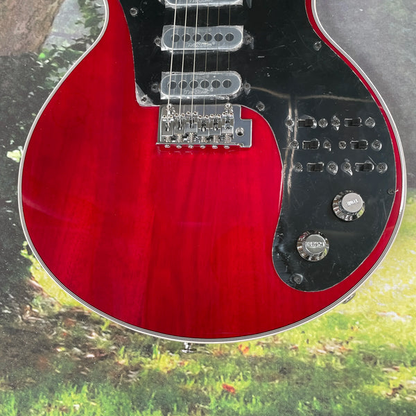 Red electric guitar