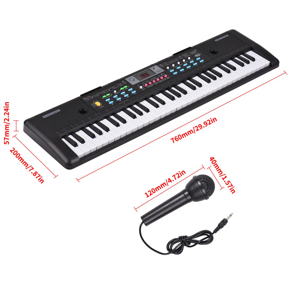 61 Keys USB Electronic Organ Kids Electric Piano with Microphone & Keyboard