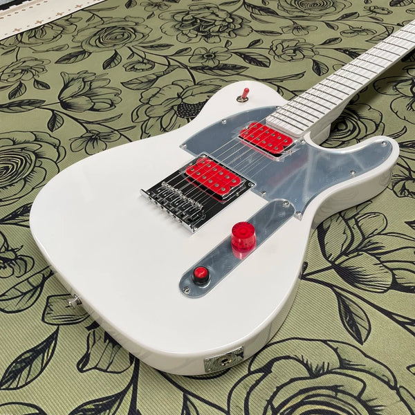 6-string electric guitar, all white maple fingerboard