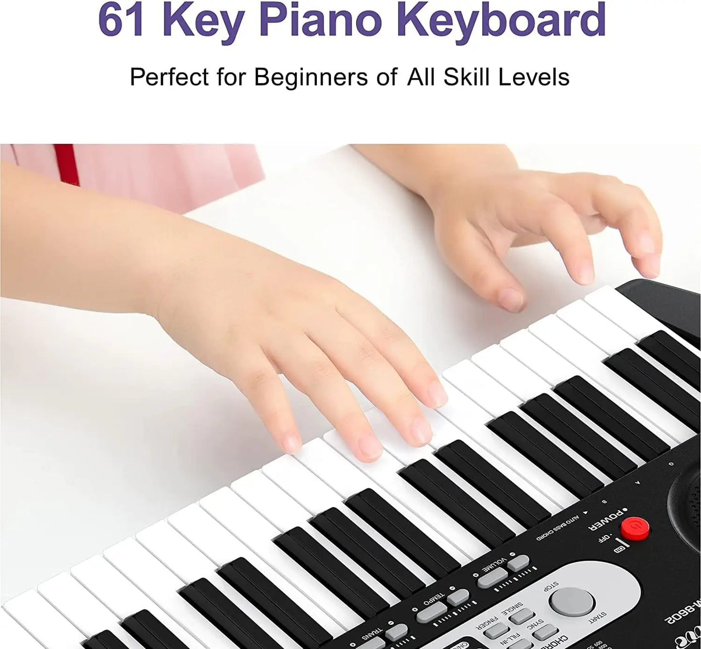 1 pcs 61-Key Children'S Portable Electronic Keyboard Portable Bst-8602 with Microphone Musical Education Toys Instrument Gift