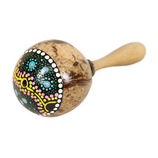 Hand-Painted Coconut Shell Maraca