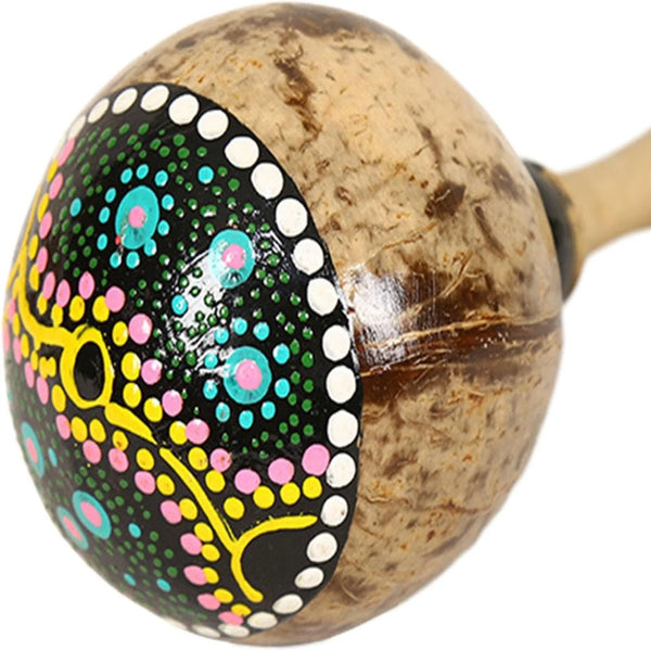 Hand-Painted Coconut Shell Maraca