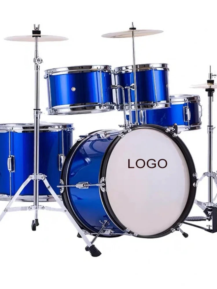 Drum Kit 5 Drums 2 Cymbals Full Size Kids Percussion Instrument Set