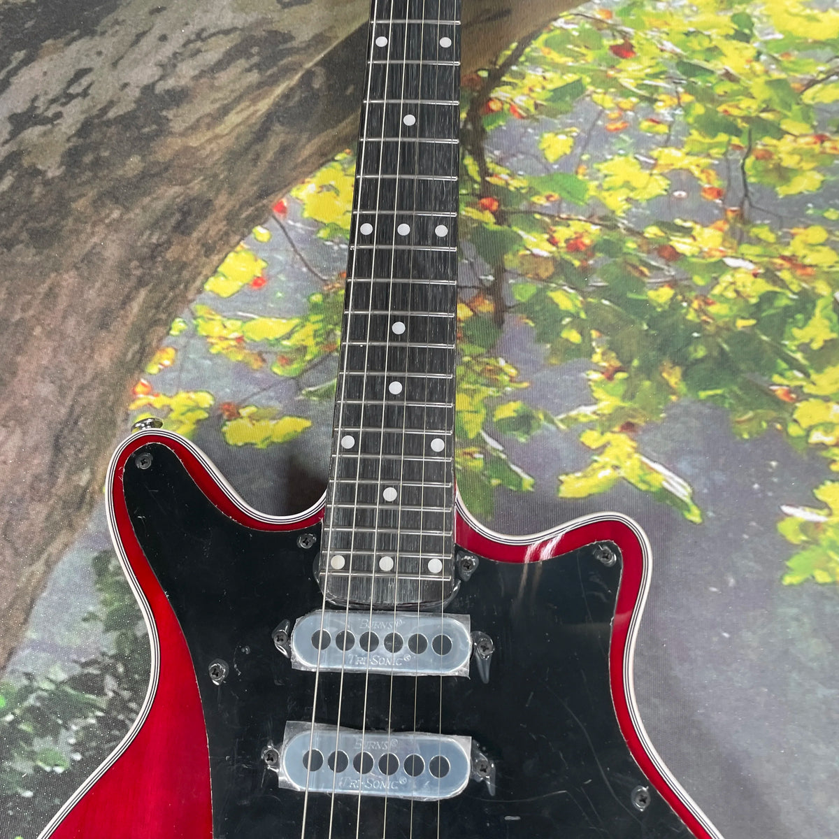 Red electric guitar