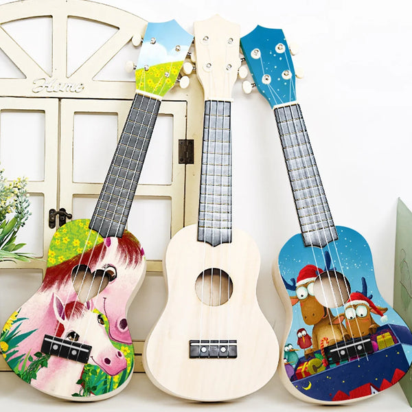 Ukulele DIY Kit Wooden Stringed Instrument Gift for Beginners