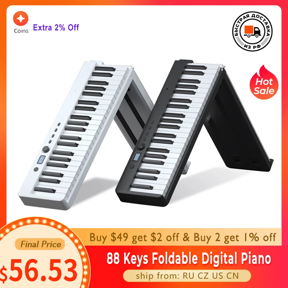 Portable 88 Keys Foldable Digital Piano for Piano Students