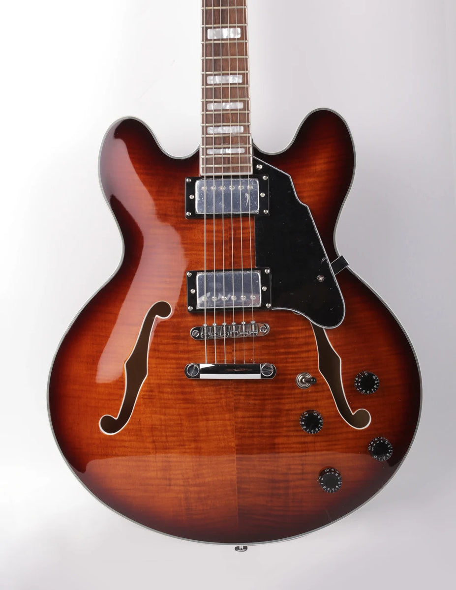 Jazz Hollow Body F Hole Double Cutaway Blue Electric Guitar
