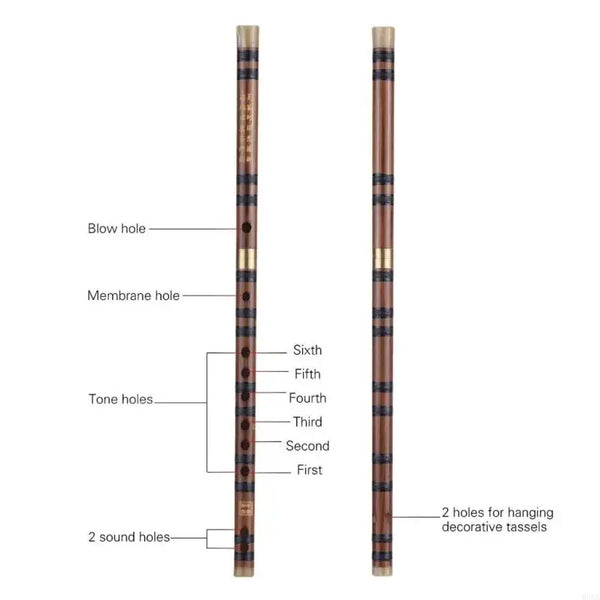 Bamboo Flute Portable Chinese Flute Musical Instrument Gift for Kids Adults