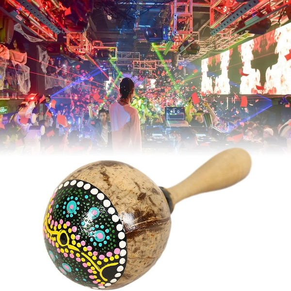Hand-Painted Coconut Shell Maraca