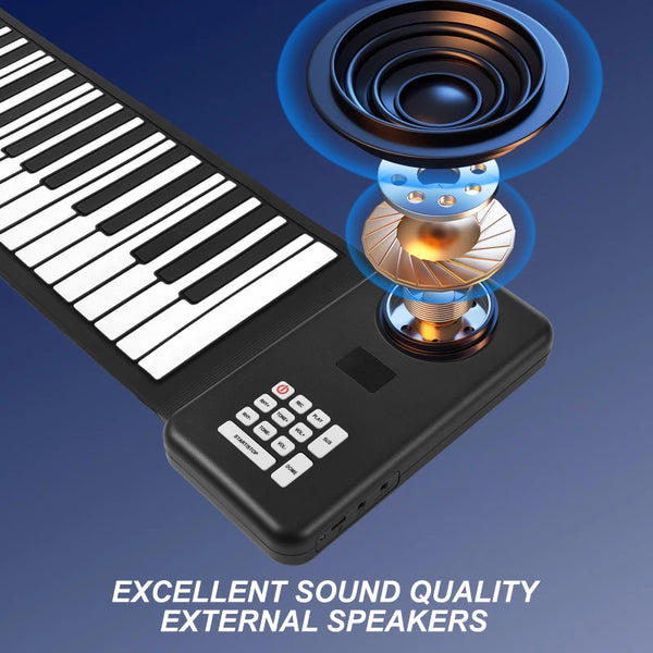 88 Key Portable Foldable Silicone Roll Up Piano for Home Practice
