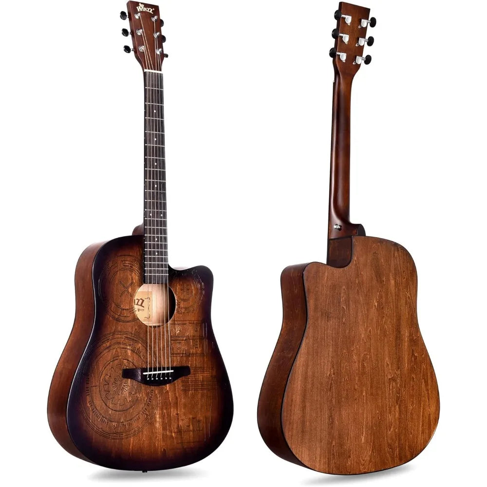 HAND RUBBED Full Size Cutaway Carved Acoustic Guitar