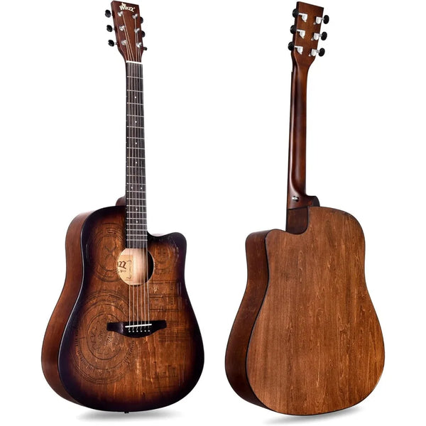 HAND RUBBED Full Size Cutaway Carved Acoustic Guitar