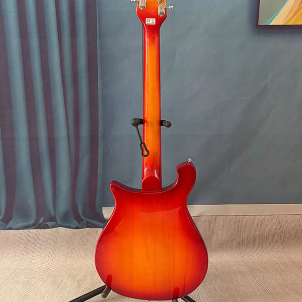 Red electric guitar with white pickguard