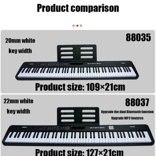 88 Keys Portable Digital Piano Electronic Keyboard for Beginners