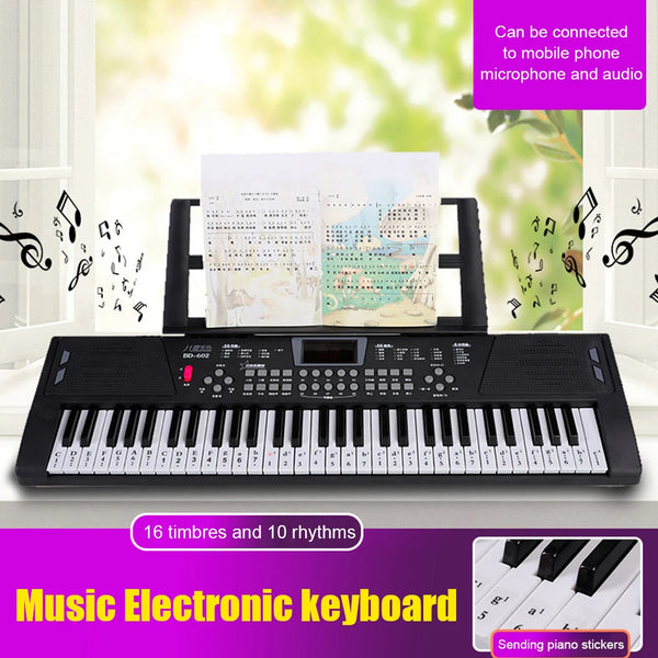 61 Keys Piano Musical Keyboard USB Digital Kids Electronic Keyboard for Beginners