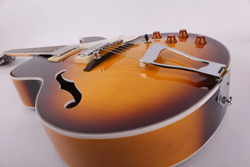 Jazz Hollow Body F Hole Sunburst Electric Guitar