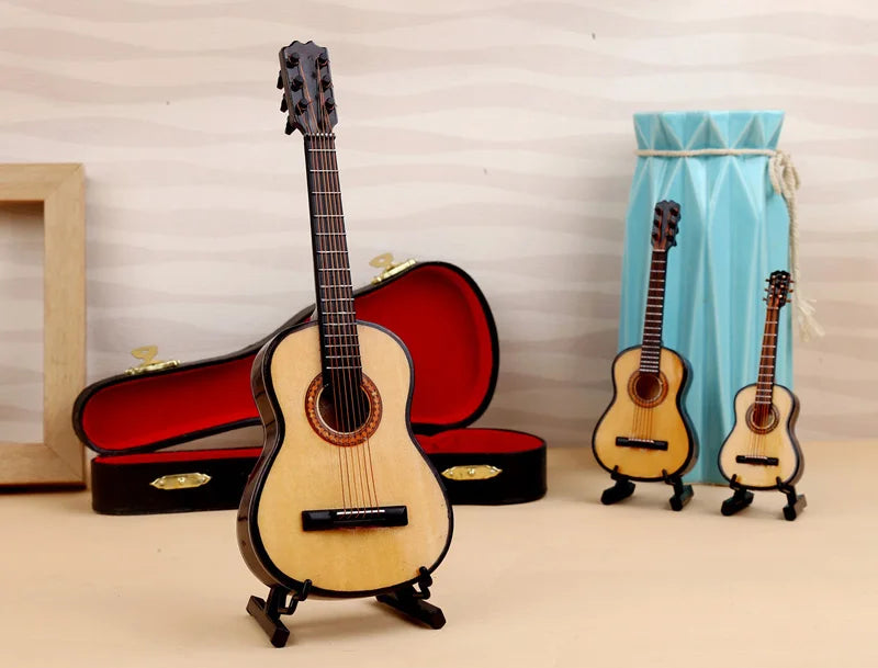 Wooden Mini Classical Guitar Decorative Ornament Miniature Model Gift