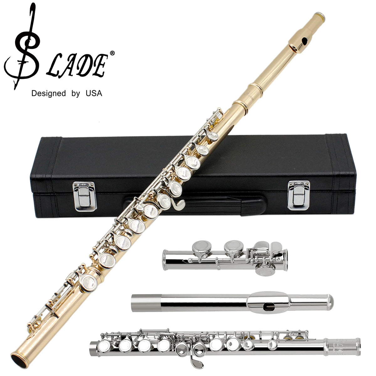 SLADE 16 Closed Holes C Key Concert Flute Professional Woodwind with E Key