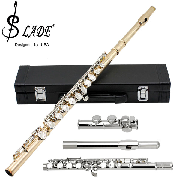 SLADE 16 Closed Holes C Key Concert Flute Professional Woodwind with E Key